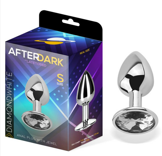 AFTERDARK BUTT PLUG WITH JEWEL DIAMOND WHITE