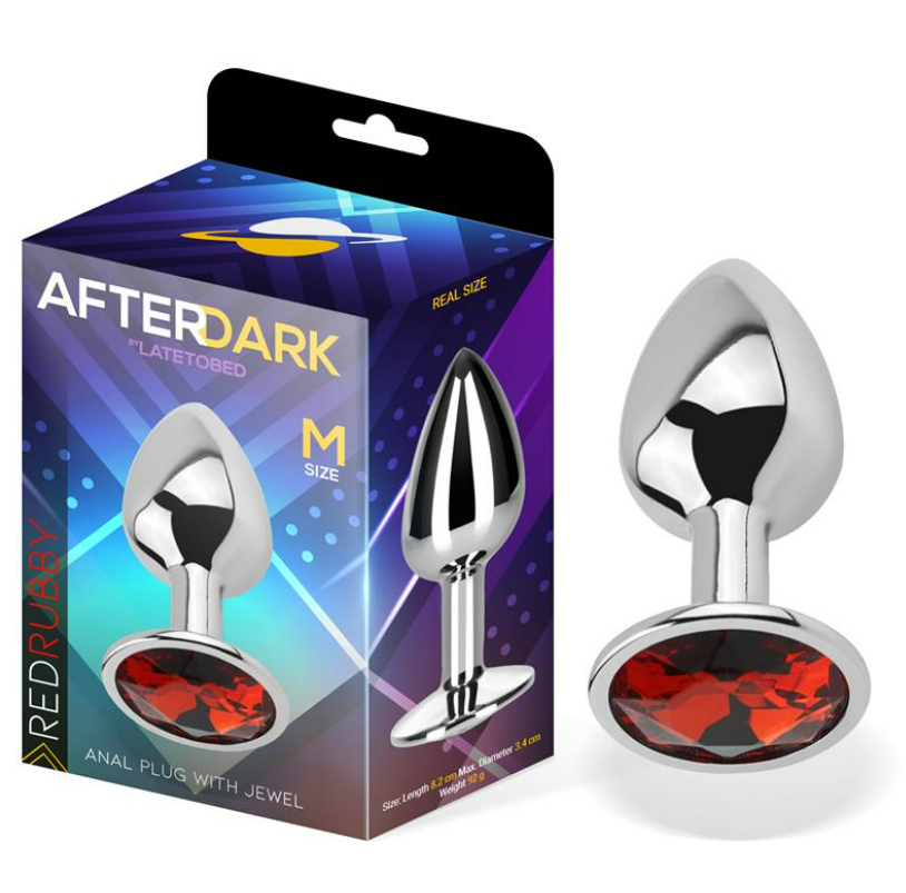 AFTERDARK BUTT PLUG WITH JEWEL RED RUBBY