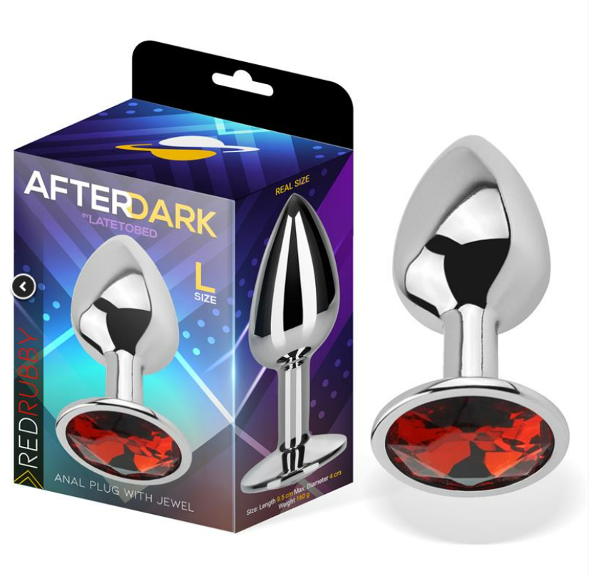 AFTERDARK BUTT PLUG WITH JEWEL RED RUBBY