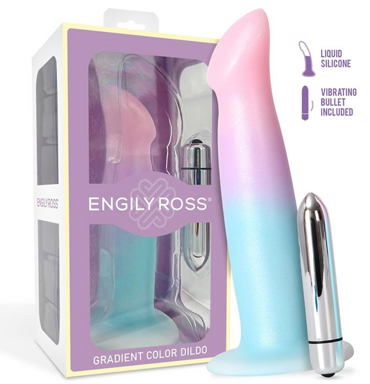 DILDOX BY ENGILY ROSS DILDO DILDO WITH VIBRATION AND SUCTION CUP GRADIENT COLOUR 17 CM