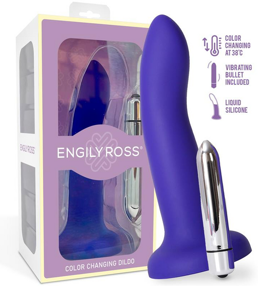 DILDOX BY ENGILY ROSS COLOR-CHANGING DILDO PURPLE TO PINK SIZE S 14 CM